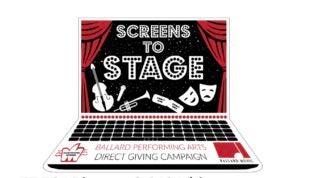 Red and black laptop Screens to Stage Logo Details in the post