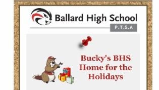 BHS PTSA Bucky Beaver Logo Home for the holidays