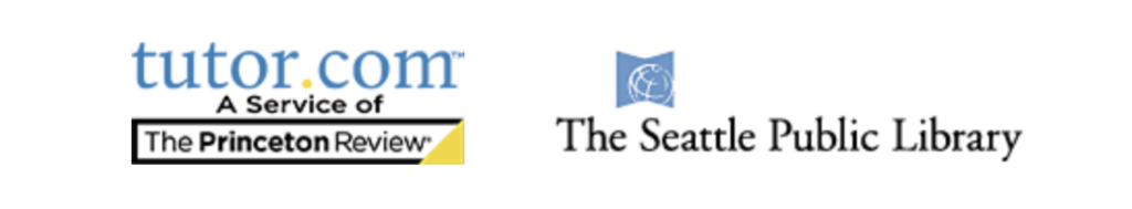 Tutor.com Logo and Seattle Public Library Logo