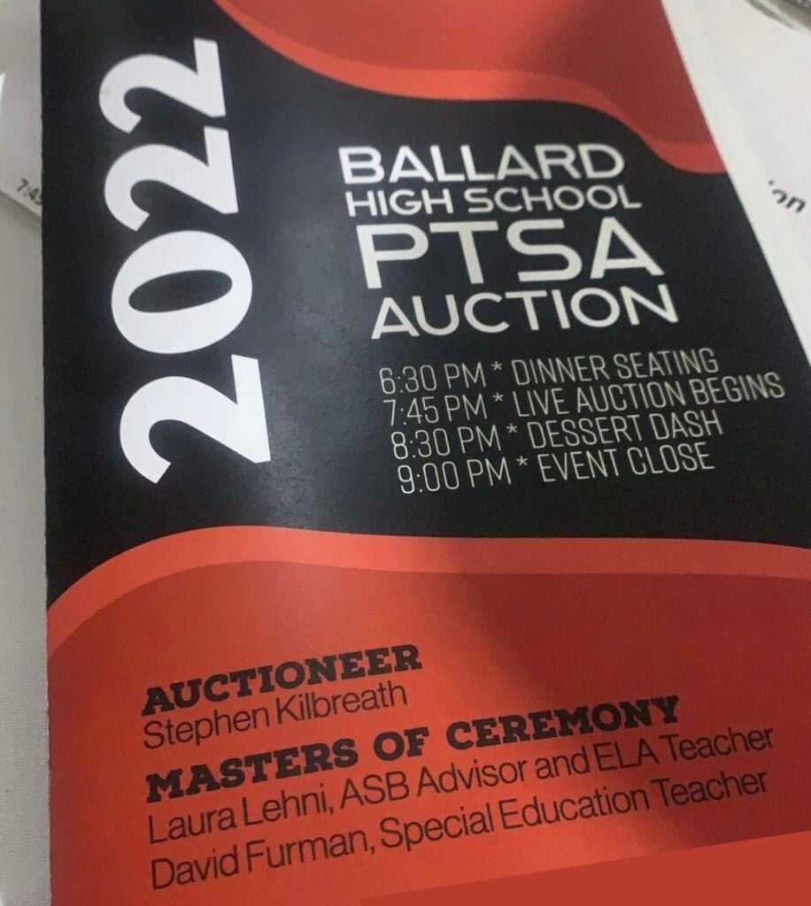 BHS PTSA Auction Itinerary 