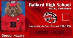 ASB Student ID Card with Bucky Beaver 22-23