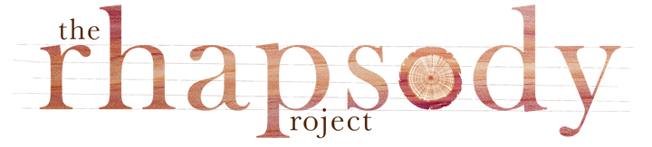 Text: Special Font: Sunburst in O: The Rhapsody Project logo