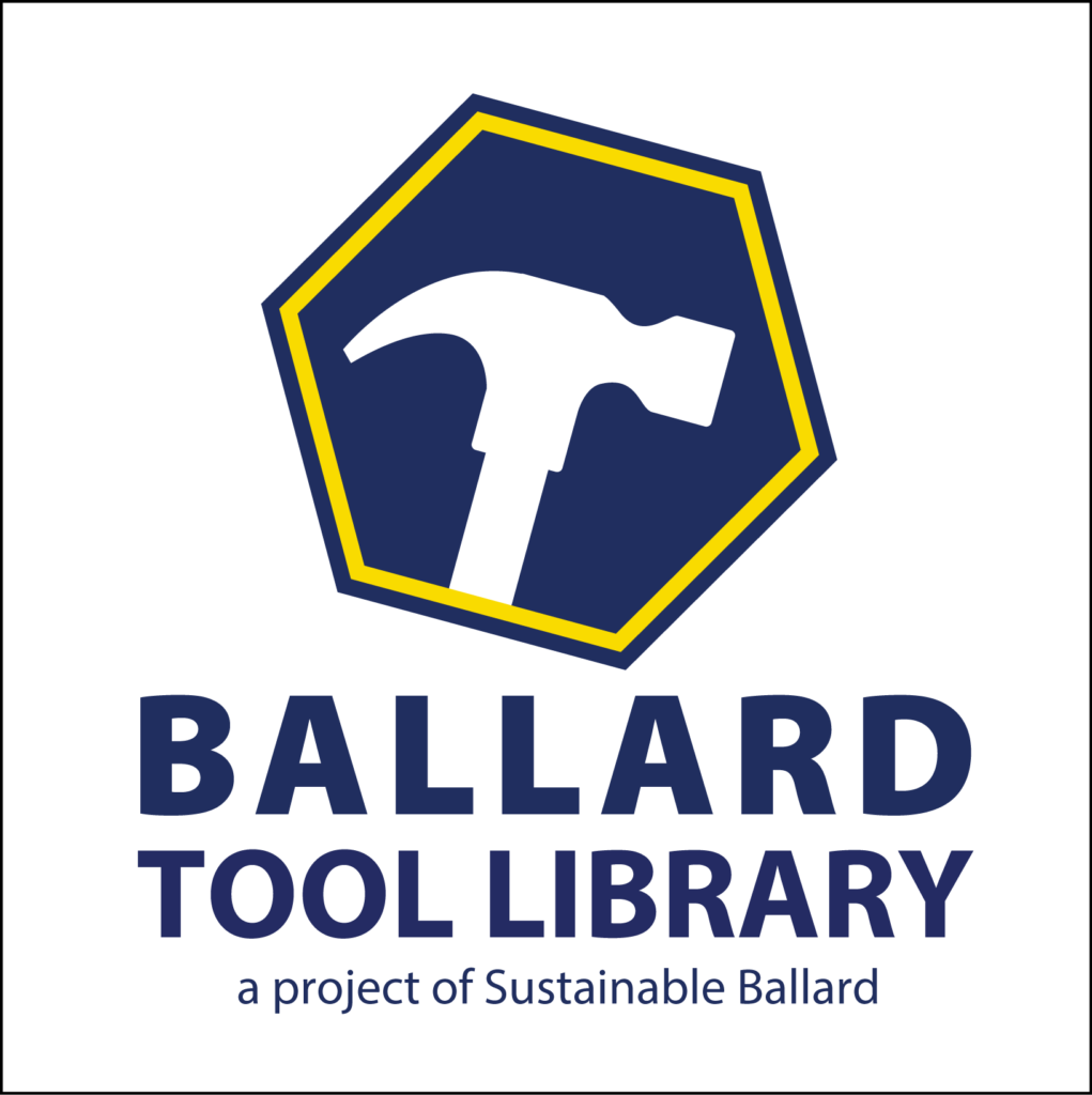 Hammer. Text: Ballard Tool Library a project of Sustainable Ballard